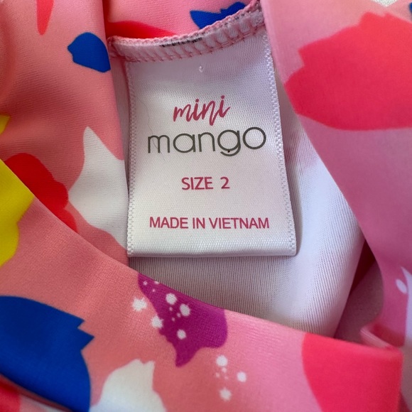 Mini Mango Long Sleeve Swimsuit - Bright Florals, Ruffle Sleeve - Size 2 - Picture 3 of 5